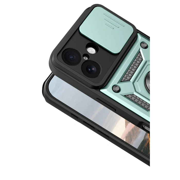 Durukar®   iPhone 17 Pars Lens Yüzüklü Silikon - Yeşil