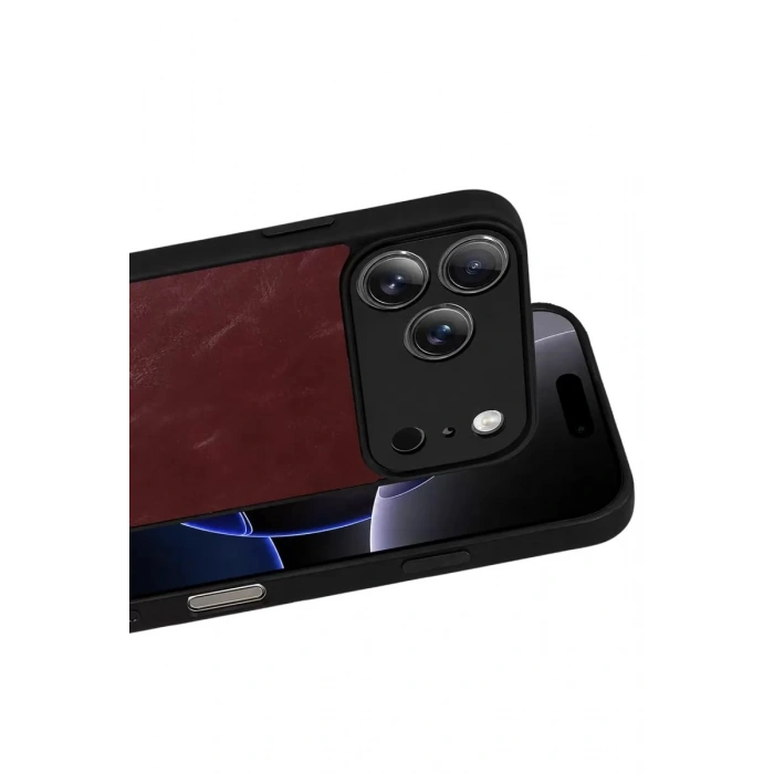 Durukar®   iPhone 17 Pro Aras Deri Kapak - Bordo
