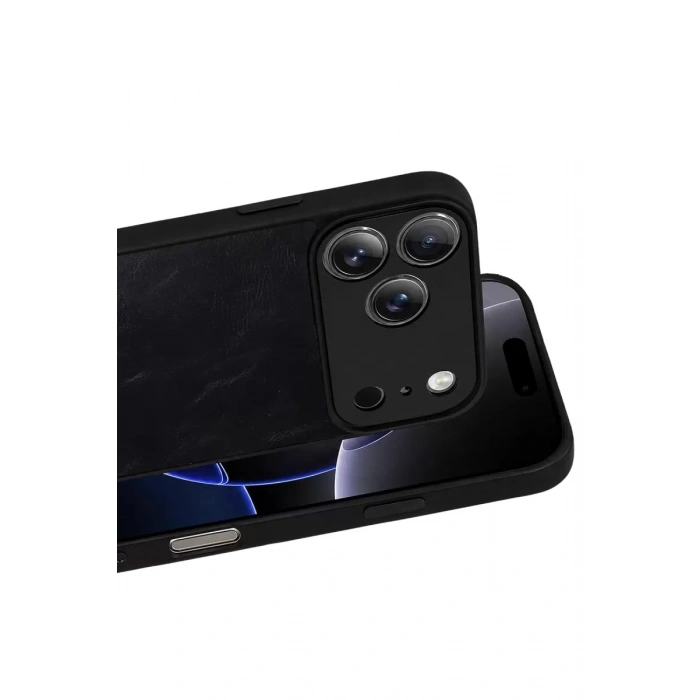 Durukar®   iPhone 17 Pro Aras Deri Kapak - Siyah
