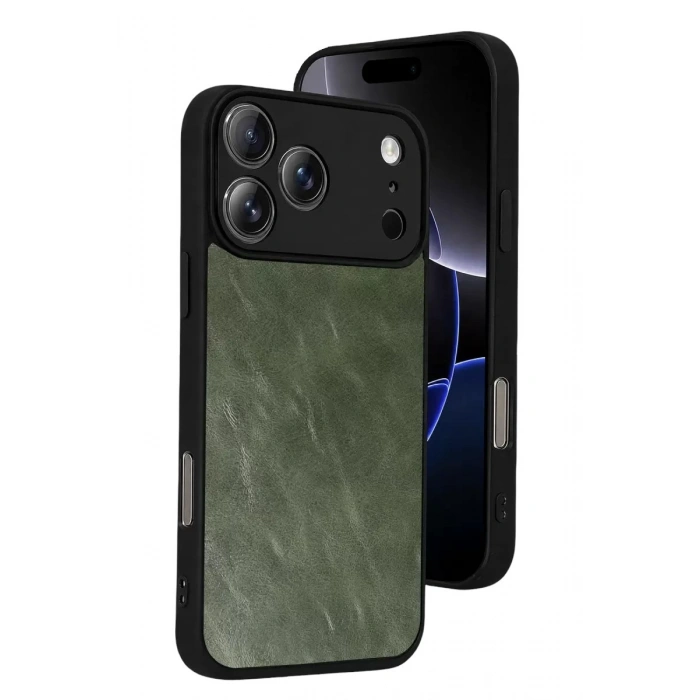 Durukar®   iPhone 17 Pro Aras Deri Kapak - Yeşil
