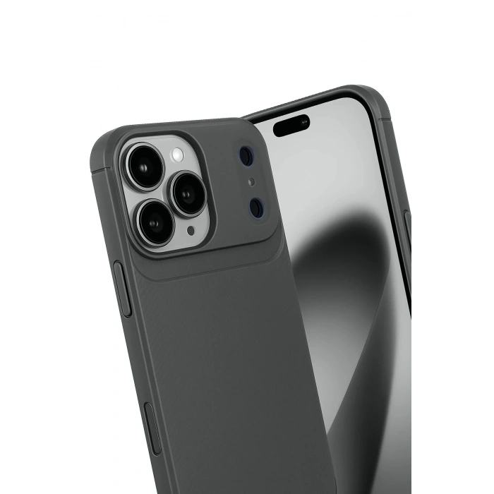 Durukar®   iPhone 17 Pro Auto Focus Karbon Kapak - Gri