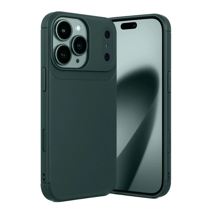 Durukar®   iPhone 17 Pro Auto Focus Karbon Kapak - Koyu Yeşil