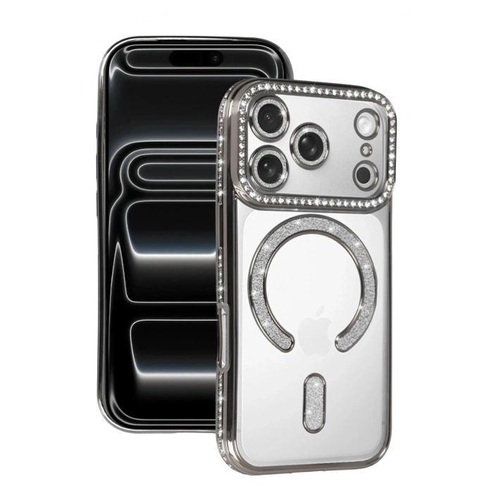 Durukar®   iPhone 17 Pro Joke Simli Magneticsafe Kılıf - Gümüş