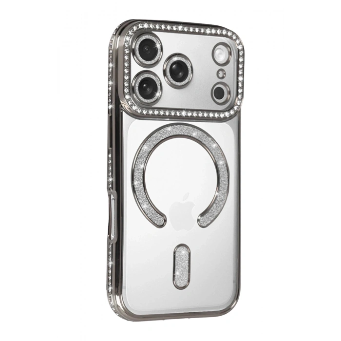 Durukar®   iPhone 17 Pro Joke Simli Magneticsafe Kılıf - Gümüş