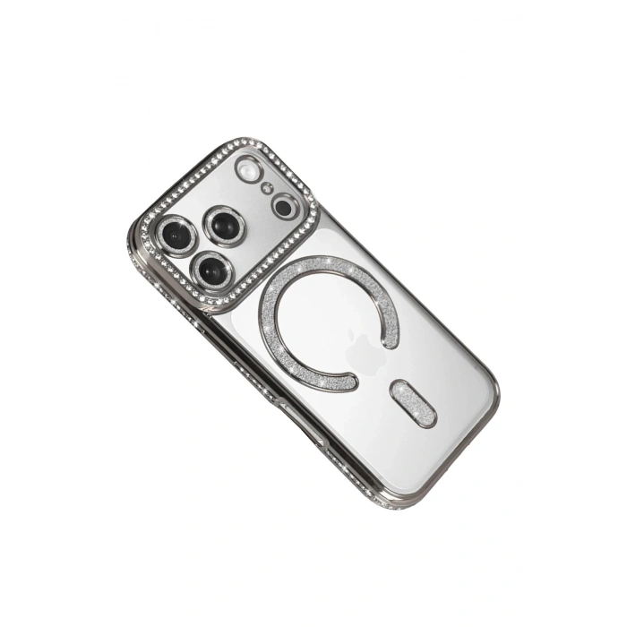 Durukar®   iPhone 17 Pro Joke Simli Magneticsafe Kılıf - Gümüş
