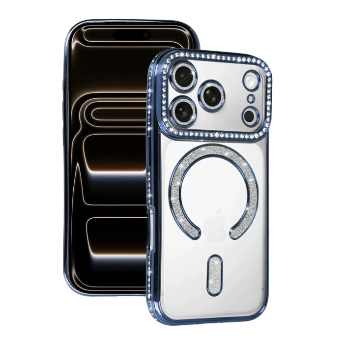 Durukar®   iPhone 17 Pro Joke Simli Magneticsafe Kılıf - Mavi