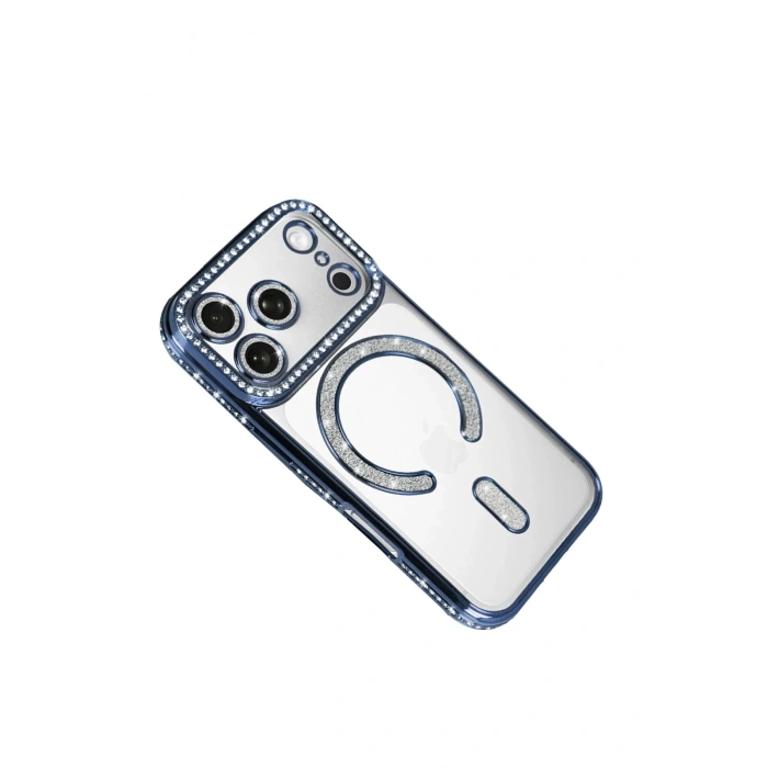 Durukar®   iPhone 17 Pro Joke Simli Magneticsafe Kılıf - Mavi