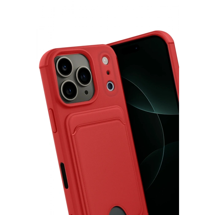 Durukar®   iPhone 17 Pro Kelvin Kartvizitli Silikon - Kırmızı