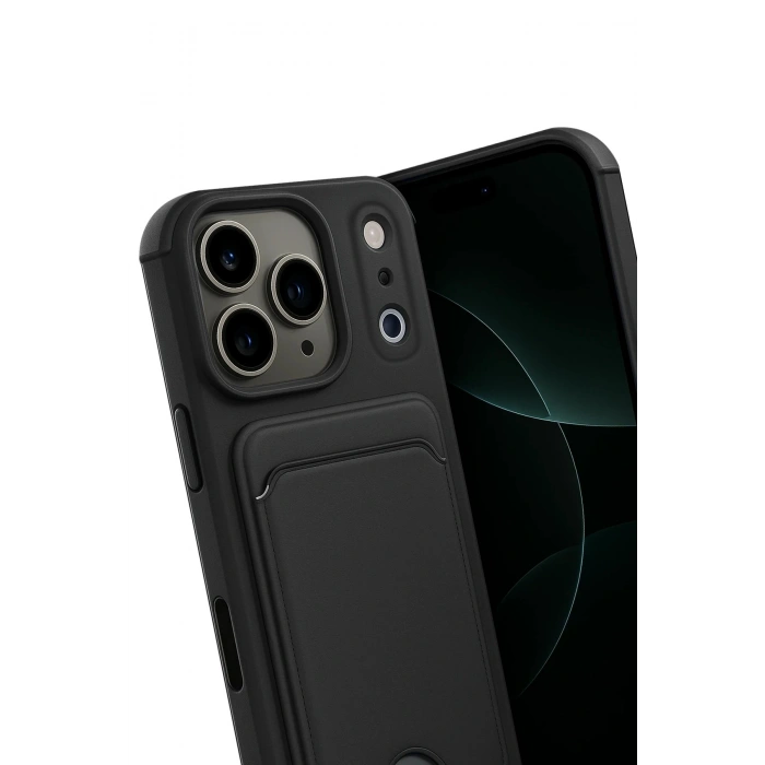 Durukar®   iPhone 17 Pro Kelvin Kartvizitli Silikon - Siyah