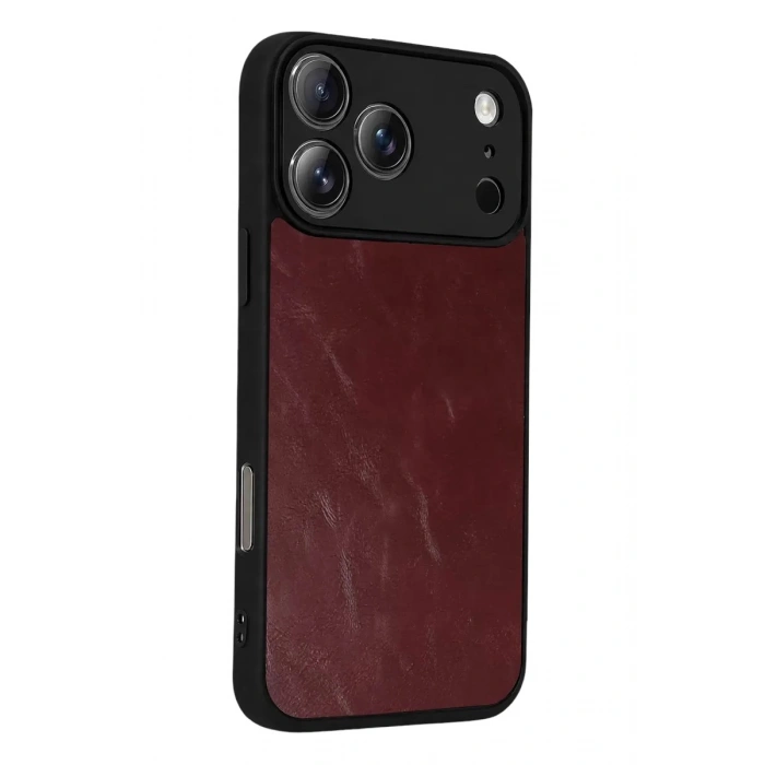 Durukar®   iPhone 17 Pro Max Aras Deri Kapak - Bordo