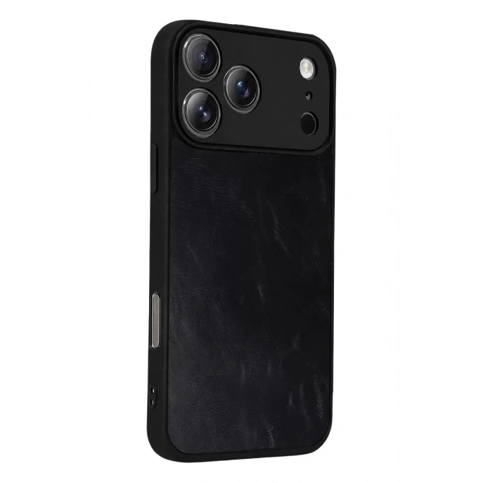Durukar®   iPhone 17 Pro Max Aras Deri Kapak - Siyah