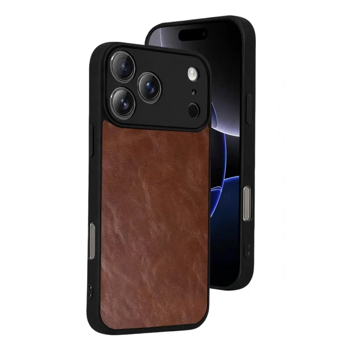 Durukar®   iPhone 17 Pro Max Aras Deri Kapak - Taba