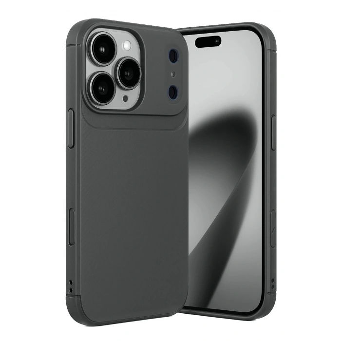 Durukar®   iPhone 17 Pro Max Auto Focus Karbon Kapak - Gri