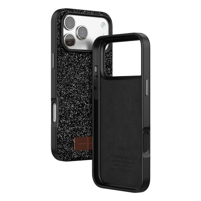 Durukar®   iPhone 17 Pro Max Bright Simli Kapak - Siyah