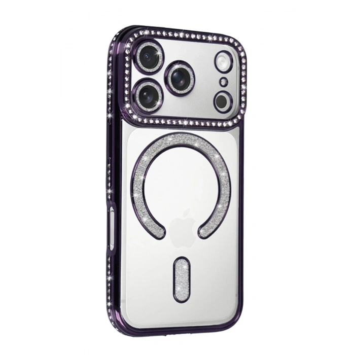 Durukar®   iPhone 17 Pro Max Joke Simli Magneticsafe Kılıf - Derin Mor