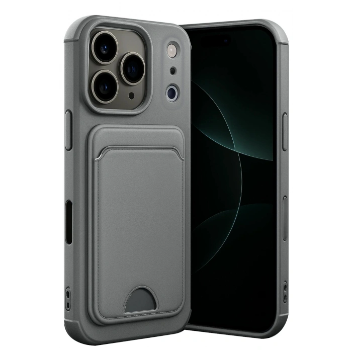 Durukar®   iPhone 17 Pro Max Kelvin Kartvizitli Silikon - Gri