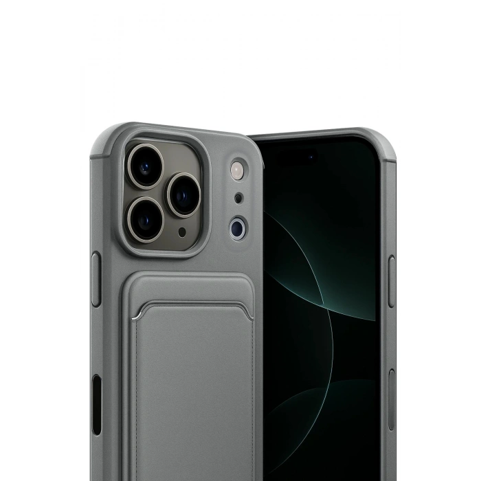 Durukar®   iPhone 17 Pro Max Kelvin Kartvizitli Silikon - Gri