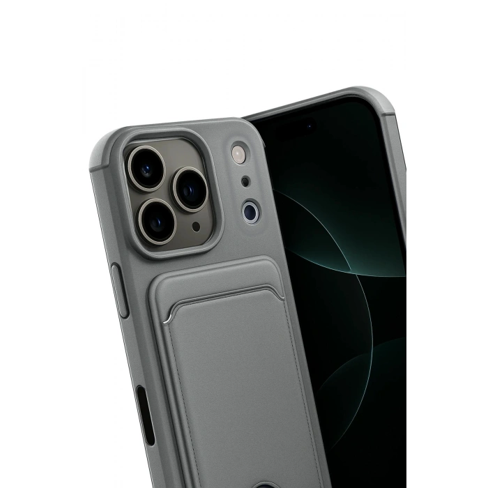 Durukar®   iPhone 17 Pro Max Kelvin Kartvizitli Silikon - Gri