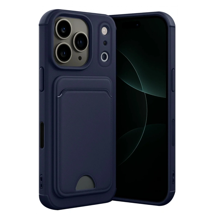 Durukar®   iPhone 17 Pro Max Kelvin Kartvizitli Silikon - Lacivert