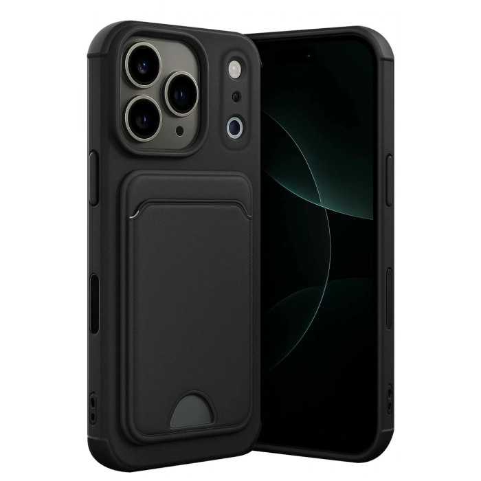 Durukar®   iPhone 17 Pro Max Kelvin Kartvizitli Silikon - Siyah