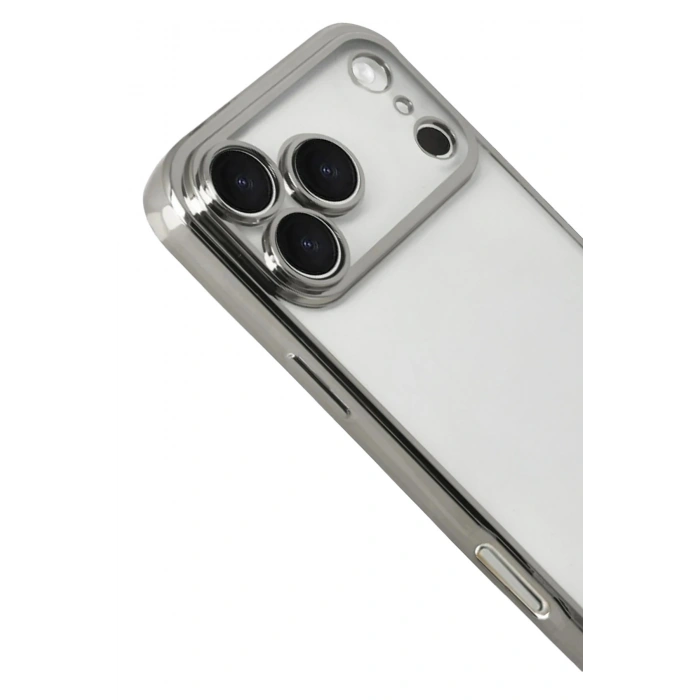 Durukar®   iPhone 17 Pro Max  Lensli Silikon - Gümüş