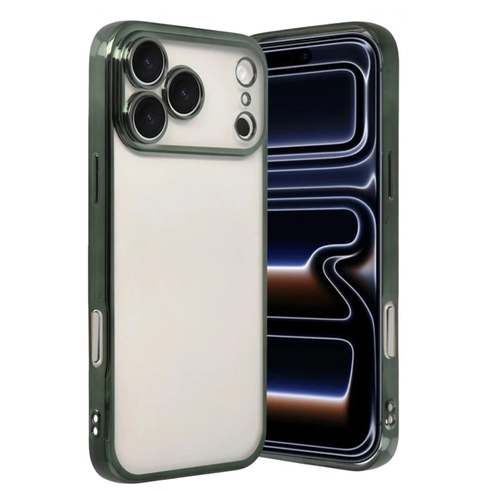 Durukar®   iPhone 17 Pro Max  Lensli Silikon - Yeşil