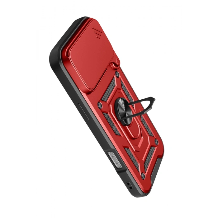 Durukar®   iPhone 17 Pro Max Pars Lens Yüzüklü Silikon - Kırmızı