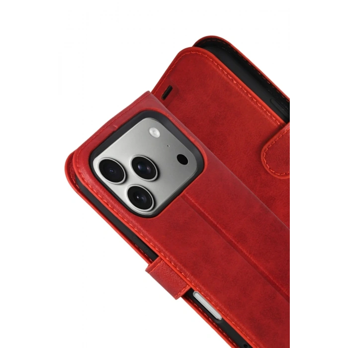 Durukar®   iPhone 17 Pro Max Trend S Plus Kapaklı Kılıf - Kırmızı