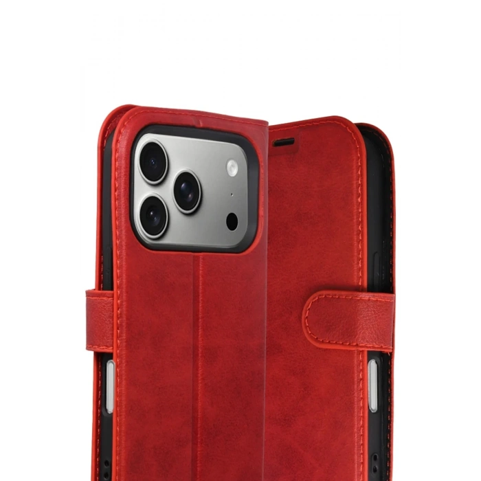 Durukar®   iPhone 17 Pro Max Trend S Plus Kapaklı Kılıf - Kırmızı