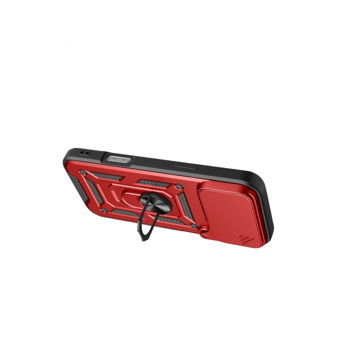 Durukar®   iPhone 17 Pro Pars Lens Yüzüklü Silikon - Kırmızı