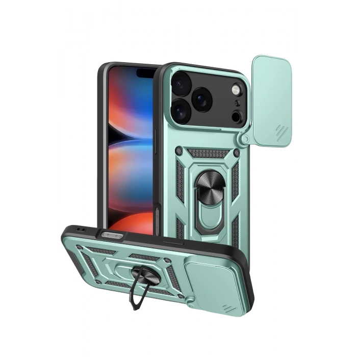 Durukar®   iPhone 17 Pro Pars Lens Yüzüklü Silikon - Yeşil