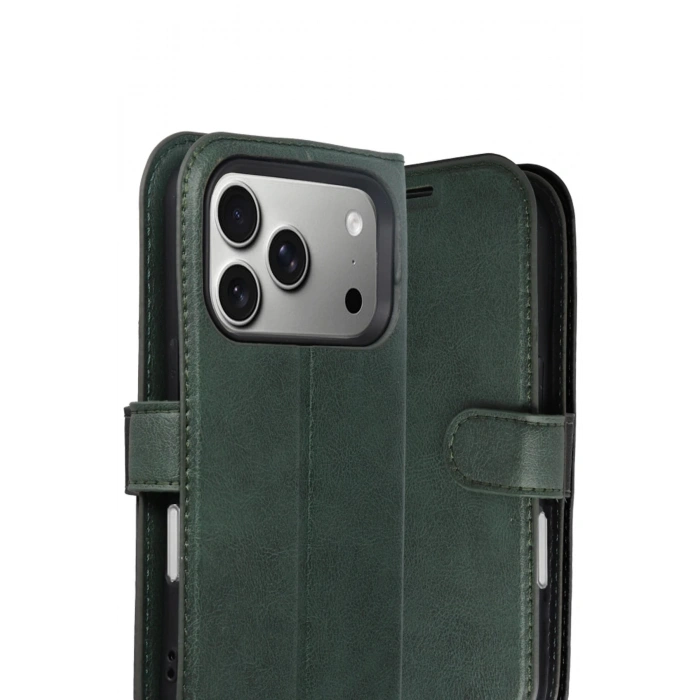 Durukar®   iPhone 17 Pro Trend S Plus Kapaklı Kılıf - Yeşil