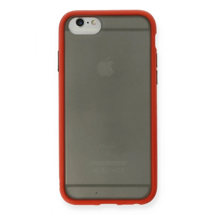 Durukar®  iPhone 6 Kılıf Montreal Silikon Kapak - Kırmızı