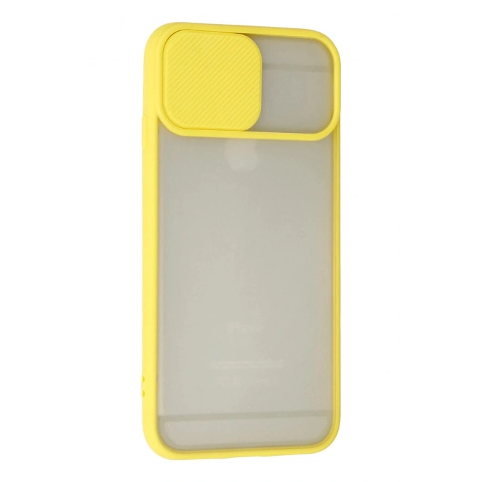 Durukar®  iPhone 6 Plus Kılıf Palm Buzlu Kamera Sürgülü Silikon - Sarı