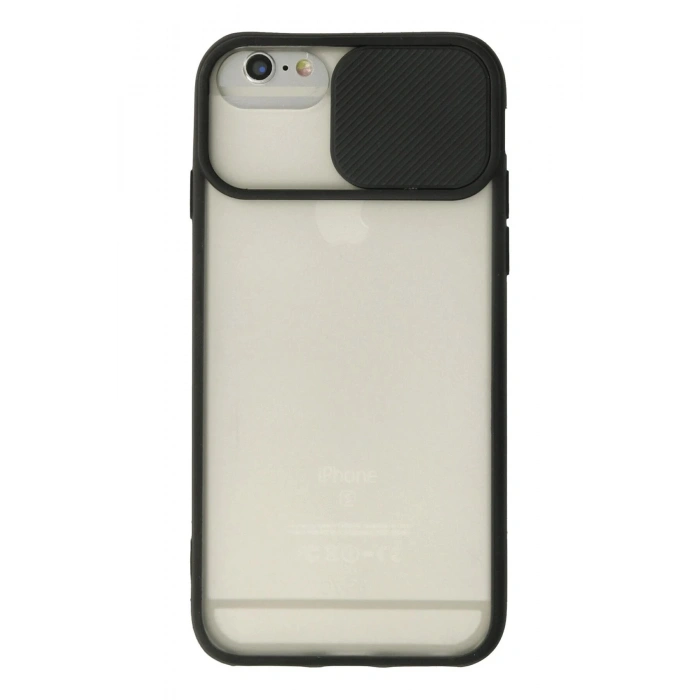 Durukar®  iPhone 6 Plus Kılıf Palm Buzlu Kamera Sürgülü Silikon - Siyah