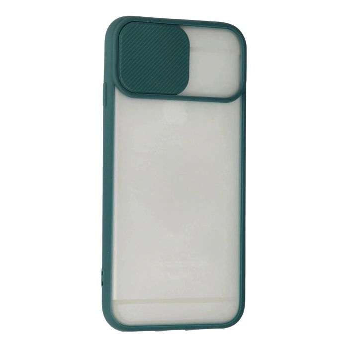 Durukar®  iPhone 6 Plus Kılıf Palm Buzlu Kamera Sürgülü Silikon - Yeşil