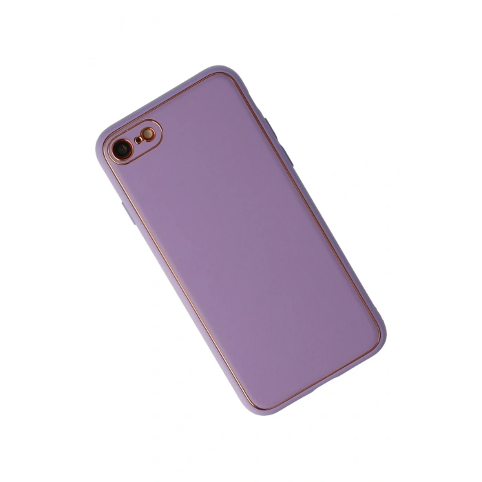 Durukar®  iPhone 7 Kılıf Coco Deri Silikon Kapak - Lila