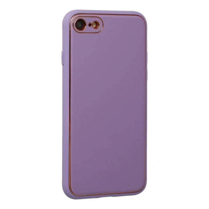 Durukar®  iPhone 7 Kılıf Coco Deri Silikon Kapak - Lila