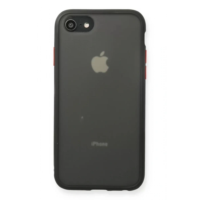 Durukar®   iPhone 7 Kılıf Montreal Silikon Kapak - Siyah