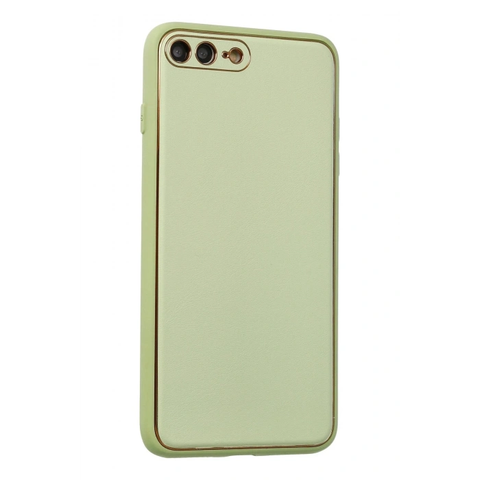 Durukar®  iPhone 7 Plus Kılıf Coco Deri Silikon Kapak - Açık Yeşil