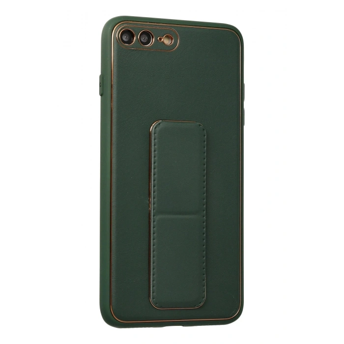 Durukar®  iPhone 7 Plus Kılıf Coco Deri Standlı Kapak - Yeşil