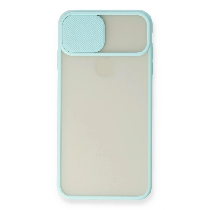 Durukar®  iPhone XS Max Kılıf Palm Buzlu Kamera Sürgülü Silikon - Turkuaz