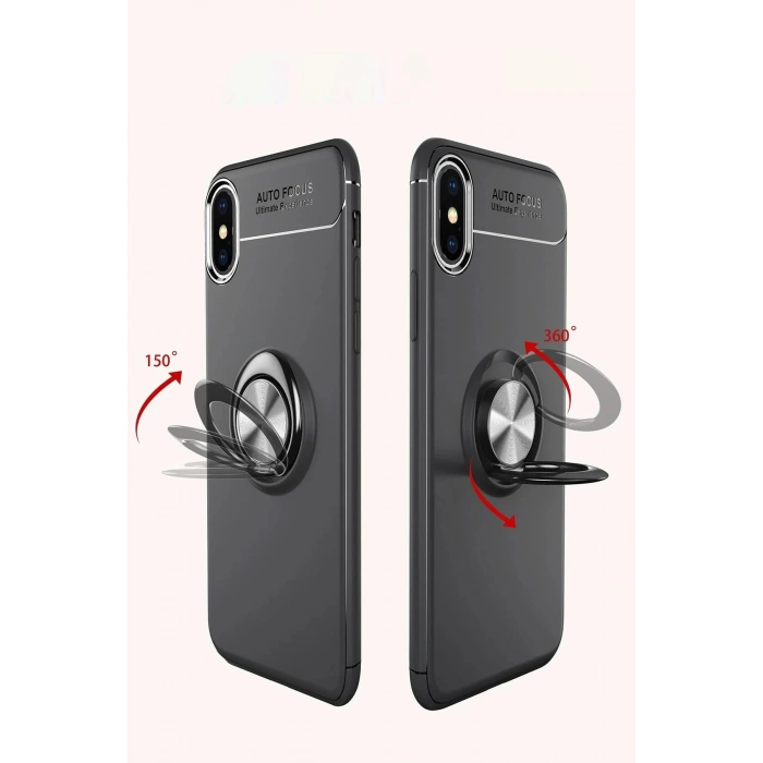 Durukar®  iPhone XS Max Kılıf Range Yüzüklü Silikon - Mavi