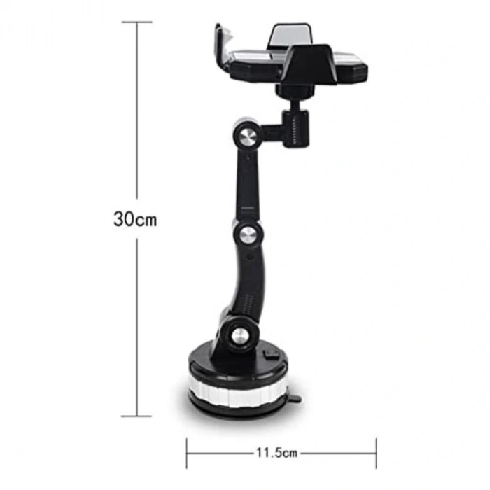 Durukar® Jel Vantuzlu Cama Takılabilen Güçlü 360 Derece Dönebilen Ayarlanabilir Araç Içi Vantuzlu Telefon Tutucu