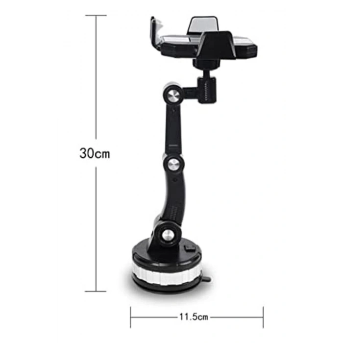 Durukar® Jel Vantuzlu Cama Takılabilen Güçlü 360 Derece Dönebilen Ayarlanabilir Araç Içi Vantuzlu Telefon Tutucu