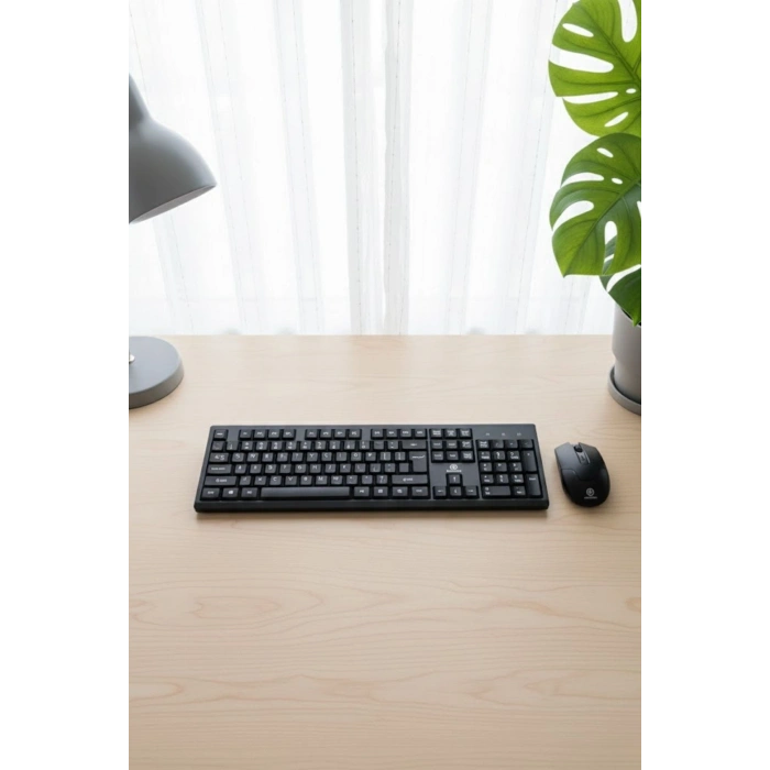 Durukar® Kablosuz Q Klavye Mouse Seti Rahat Yazım, Sessiz Tuşlar, Ofis ve Ev Kullanımına Uygun Set YK7100