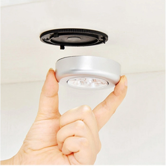 Durukar® Kablosuz Spot Pilli Dokunmatik Led Lamba 3 Ledli Dolap Lambası