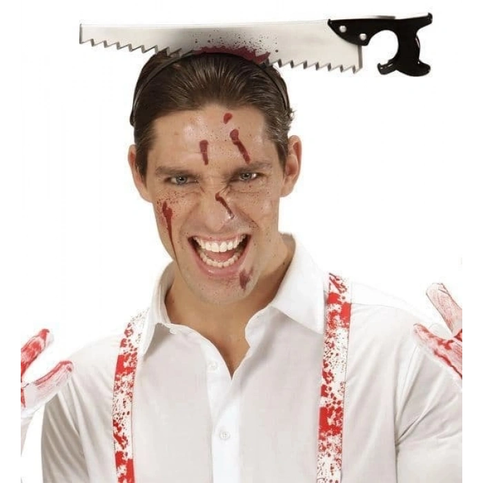 Durukar® Kafaya Saplanmış Halloween Kanlı Testere Şaka Tacı