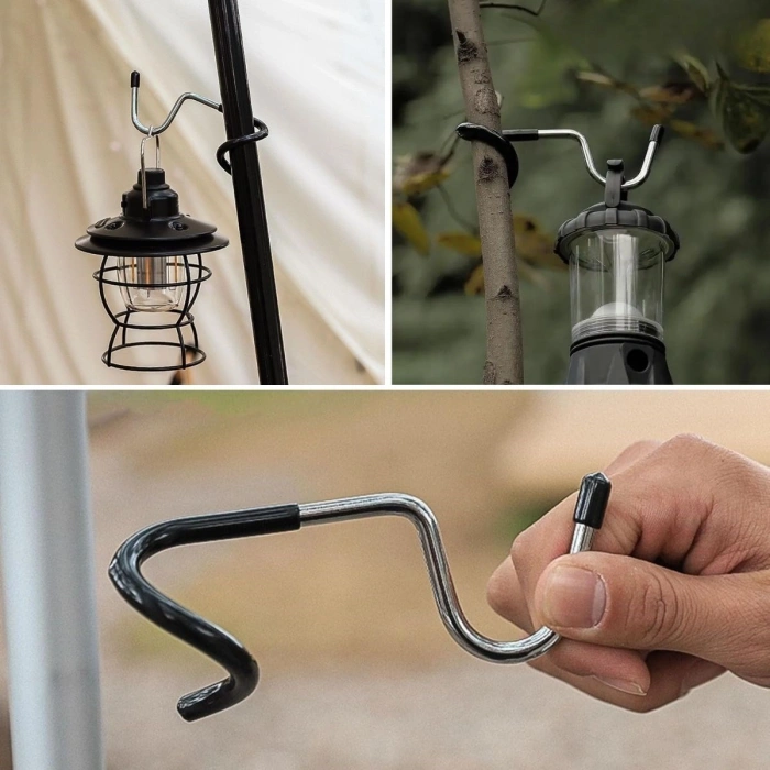 Durukar® Kamp İçin Çok Fonksiyonlu S-Şekilli Direk Askısı Kaymaz Paslanmaz Çelik Eşya Asma Kancası