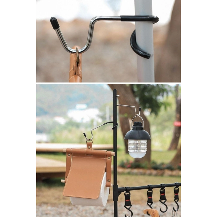 Durukar® Kamp İçin Çok Fonksiyonlu S-Şekilli Direk Askısı Kaymaz Paslanmaz Çelik Eşya Asma Kancası